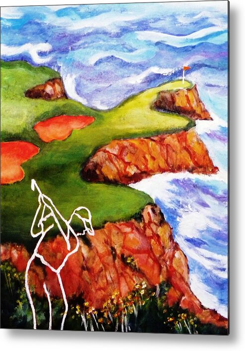 Golf Course Metal Print featuring the painting Challenging Fun by Betty M M Wong