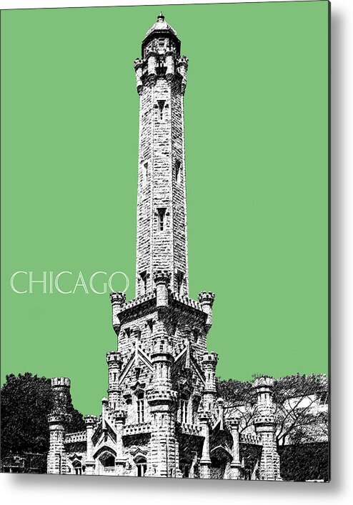 Architecture Metal Print featuring the digital art Chicago Water Tower - Apple by DB Artist