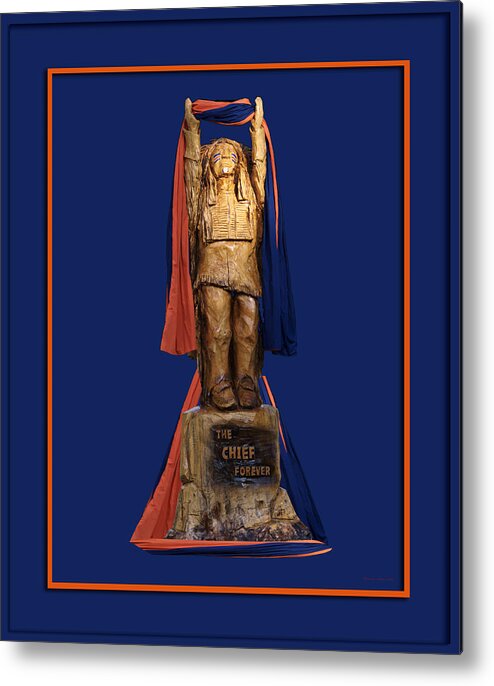 Il Metal Print featuring the photograph Chief Illiniwek University of Illinois 05 by Thomas Woolworth