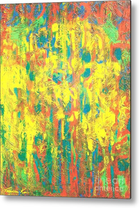 Abstract Metal Print featuring the painting Chinese New Year by Frances Ku