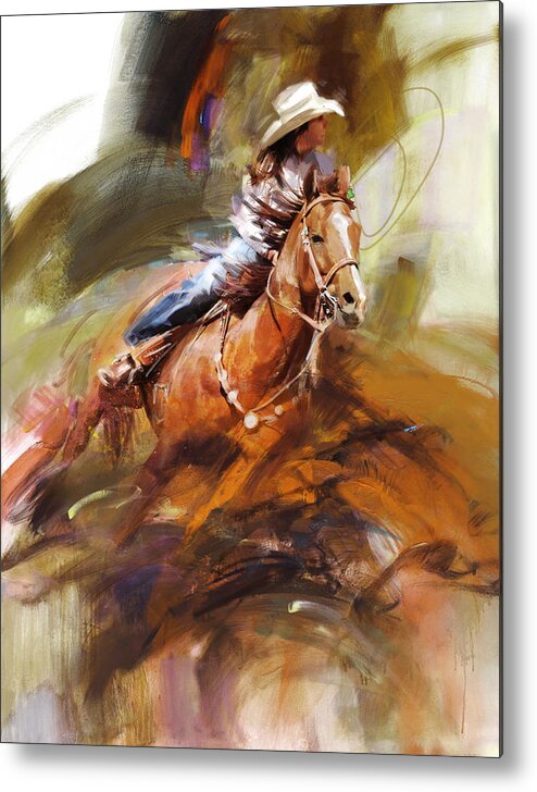 Rodeo Metal Print featuring the painting Classic Rodeo 6 by Maryam Mughal