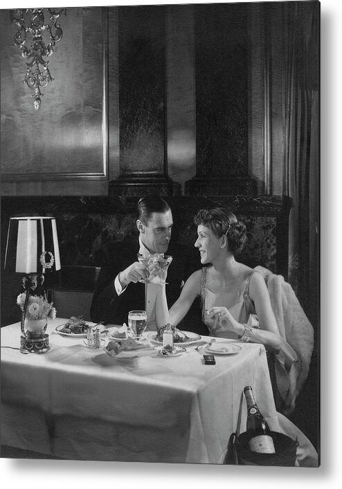 Empire Ball Room Metal Print featuring the photograph Colin Clive And Rose Hobart At Waldorf by Edward Steichen