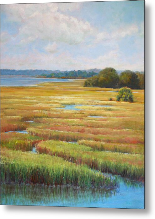 Marsh Metal Print featuring the painting Colors in the Marsh by Pam Talley