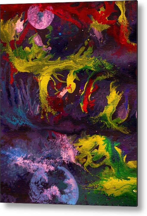 Space Painting Metal Print featuring the drawing Controled Chaos by David Neace