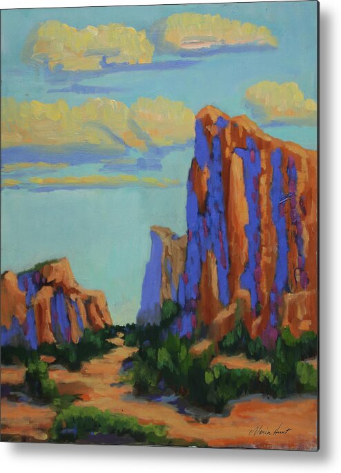 Sedona Metal Print featuring the painting Courthouse Rock in Sedona by Maria Hunt