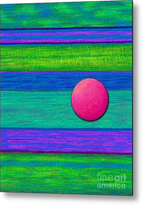 Abstract Metal Print featuring the painting Cp022 with Circle by David K Small