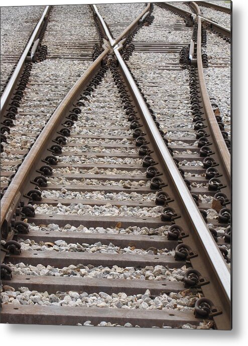 Railroad Metal Print featuring the photograph Crossing by Beth Vincent