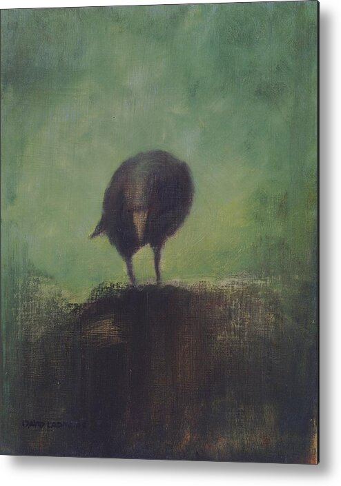 Crow Metal Print featuring the painting Crow 12 by David Ladmore