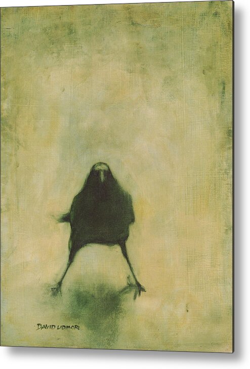 Crow Metal Print featuring the painting Crow 6 by David Ladmore