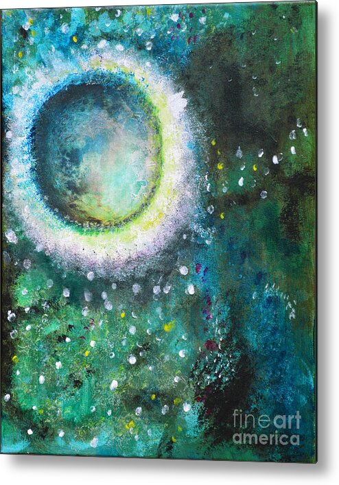 Original Abstract Painting Paintings Metal Print featuring the painting Crystal Moon by Belinda Capol