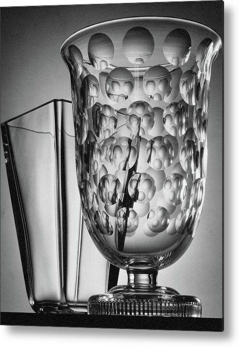 Home Accessories Metal Print featuring the photograph Crystal Vases From Steuben by Peter Nyholm