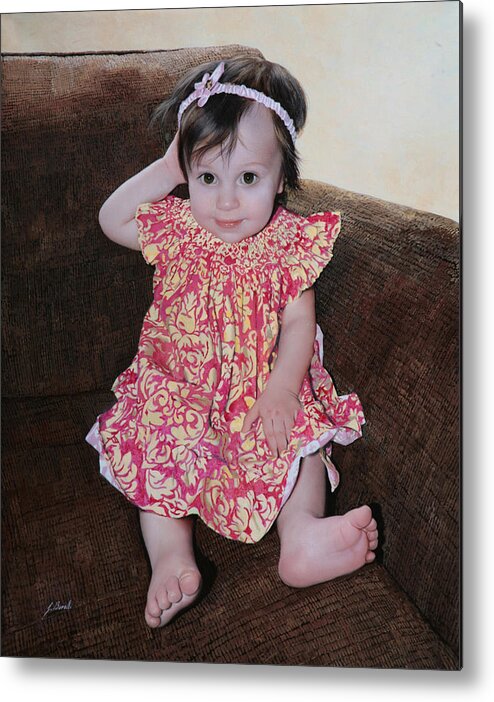 Portrait Metal Print featuring the painting Chloe by Guido Borelli
