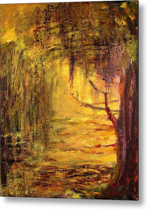 Nature Metal Print featuring the painting Cypress by Julianne Felton