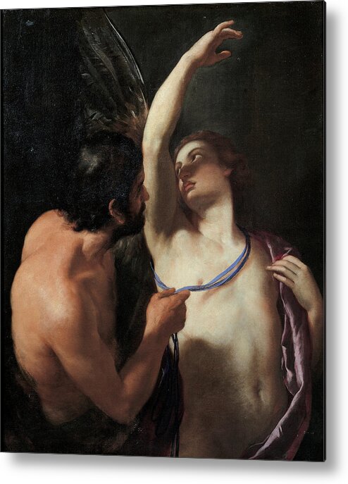 Andrea Sacchi Metal Print featuring the painting Daedalus and Icarus by Andrea Sacchi
