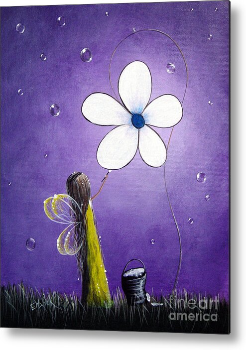 Fairy Metal Print featuring the painting Daisy Fairy by Shawna Erback by Moonlight Art Parlour