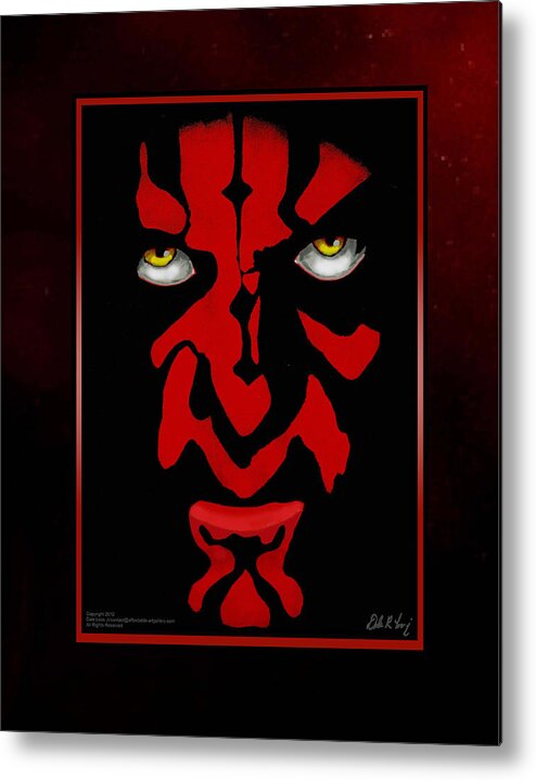Star Wars Metal Print featuring the painting Darth Maul by Dale Loos Jr