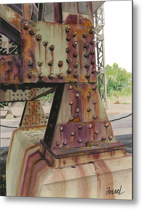 Bridge Metal Print featuring the painting Declining Infrastructure by Ferrel Cordle