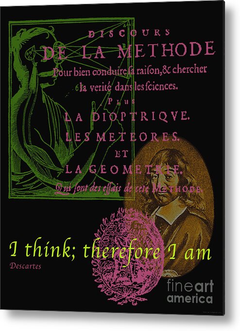 Descartes Metal Print featuring the digital art Descartes by Jean luc Comperat