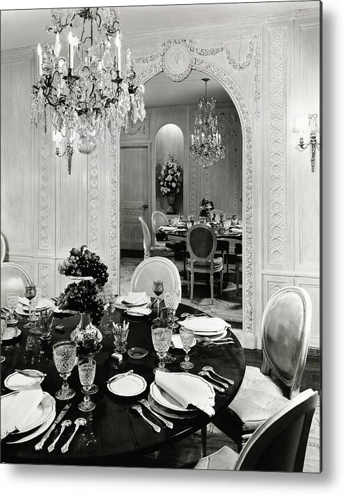 Indoors Metal Print featuring the photograph Dining Room Designed By Audre Fiber by William Grigsby