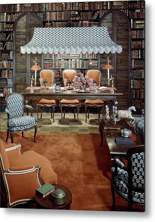 Dining Room Metal Print featuring the photograph Dining Room Which Doubles As A Study by Wiliam Grigsby