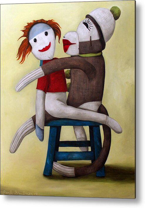 Doll Metal Print featuring the painting Dirty Socks 5 by Leah Saulnier The Painting Maniac