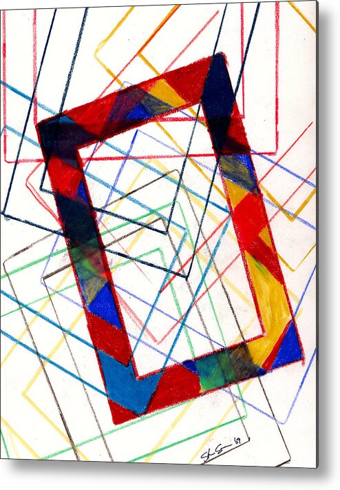 Geometric Metal Print featuring the drawing Doors to Perception by Steve Sommers