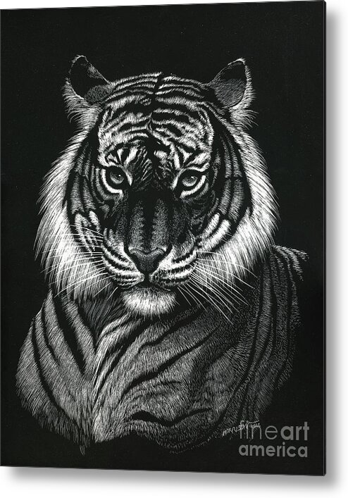 Tiger Metal Print featuring the digital art Dragon Tiger by Stanley Morrison