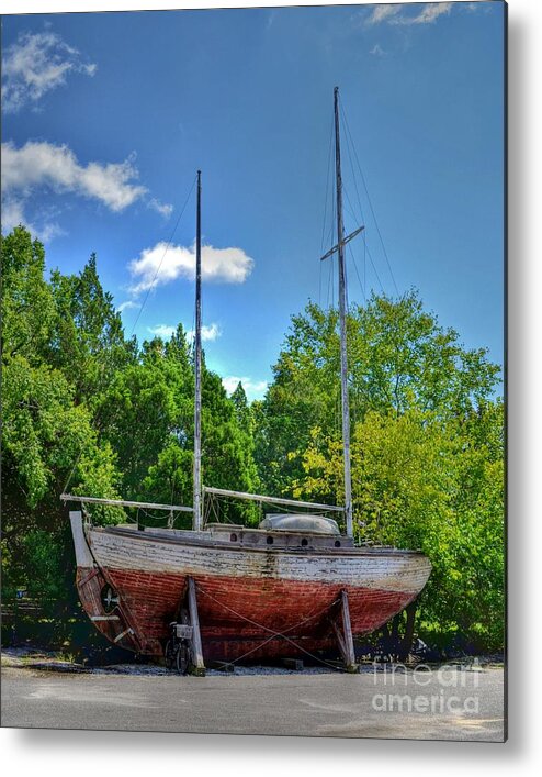 Boats Metal Print featuring the photograph Dry Docked by Kathy Baccari