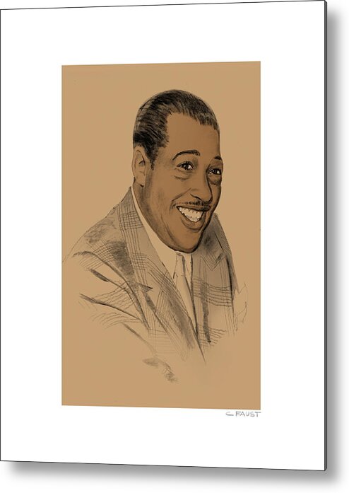 Duke Ellington Metal Print featuring the drawing Duke Ellington by Clifford Faust