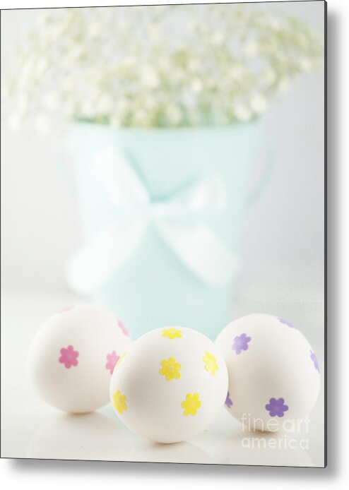 Baby's Breath Metal Print featuring the photograph Easter Eggs by Juli Scalzi