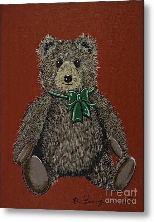 Teddy Bear Metal Print featuring the painting Easton's Teddy by Jennifer Lake