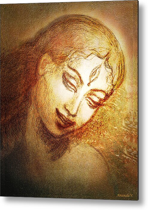 Goddess Metal Print featuring the mixed media Ecstasy by Ananda Vdovic