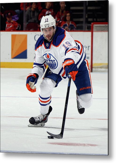 People Metal Print featuring the photograph Edmonton Oilers V New Jersey Devils by Bruce Bennett