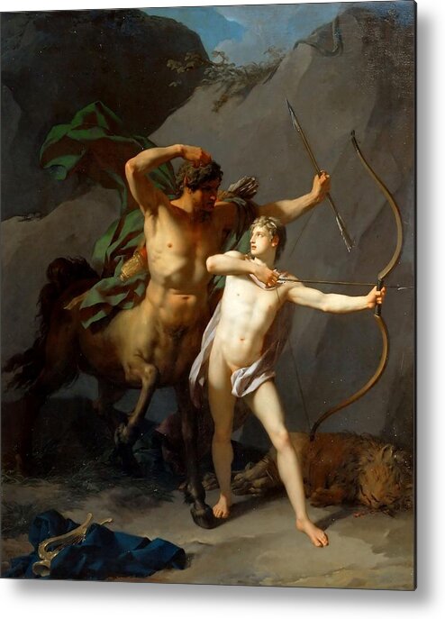 Jean Baptiste Regnault Metal Print featuring the painting Education of Achilles by Jean Baptiste Regnault