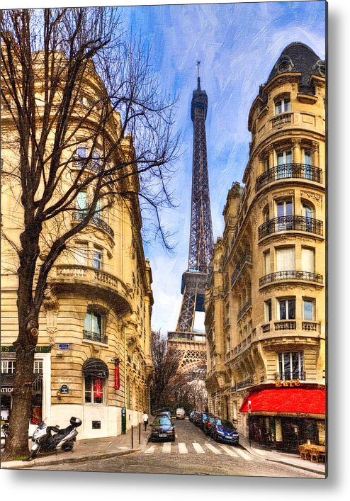 Eiffel Tower Metal Print featuring the photograph Eiffel Tower and the Streets of Paris by Mark Tisdale