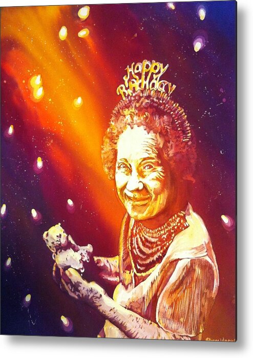 Birthday Metal Print featuring the painting Eighty by Starr Weems