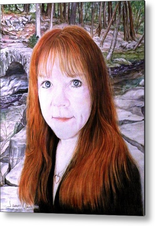 Redhead Metal Print featuring the painting Eileen by James Oliver