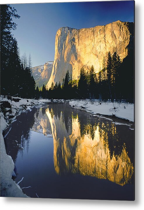 Sunset Metal Print featuring the photograph 2M6542-El Cap Reflect by Ed Cooper Photography