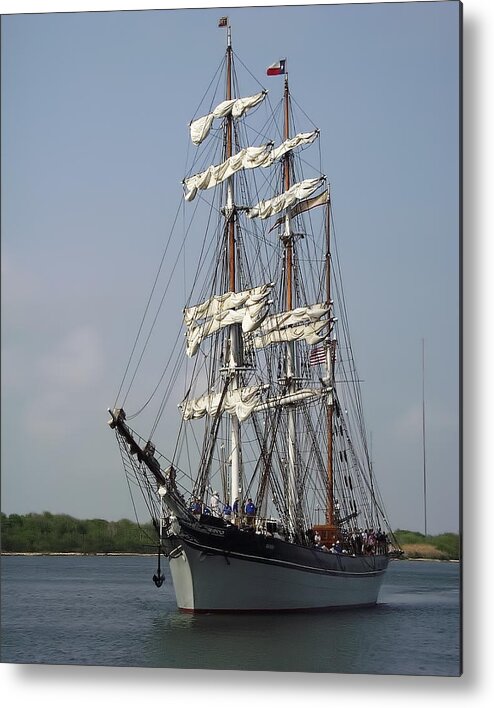 Transportation Metal Print featuring the photograph Elissa Tall Ship by Linda Phelps