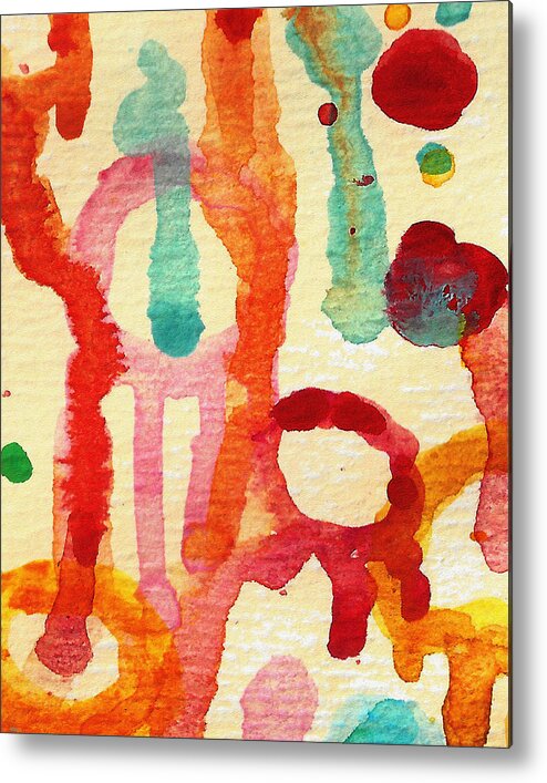 Abstract Metal Print featuring the painting Encounters 5 by Amy Vangsgard