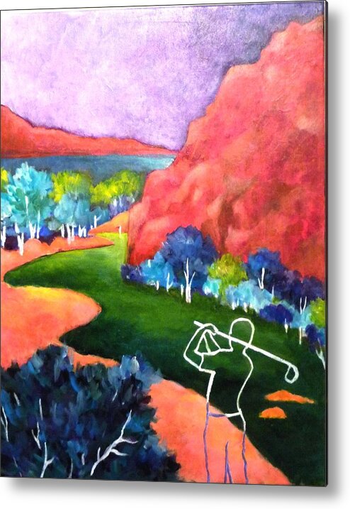 Golf Metal Print featuring the painting Euphoria - Golf series by Betty M M Wong