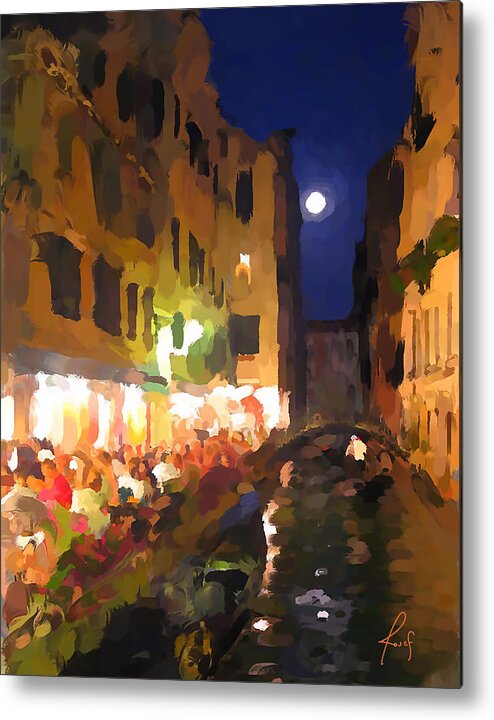  Metal Print featuring the painting Every Night in Venice by Josef Kelly