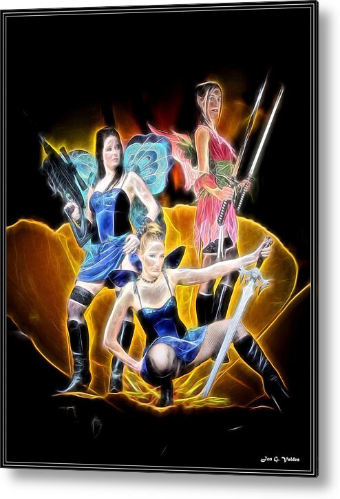 Fairy Metal Print featuring the painting Fairy Force by Jon Volden