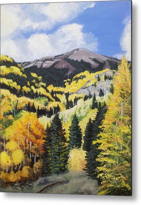 Landscape Metal Print featuring the painting Fall at 8000 Feet by Timithy L Gordon