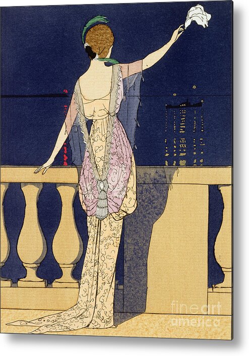 L'adieu Dans La Nuit Metal Print featuring the painting Farewell at Night by Georges Barbier