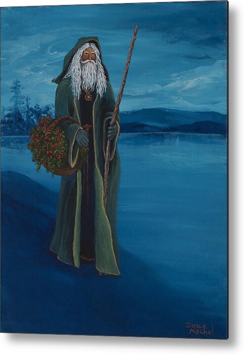 Christmas Metal Print featuring the painting Father Christmas by Darice Machel McGuire