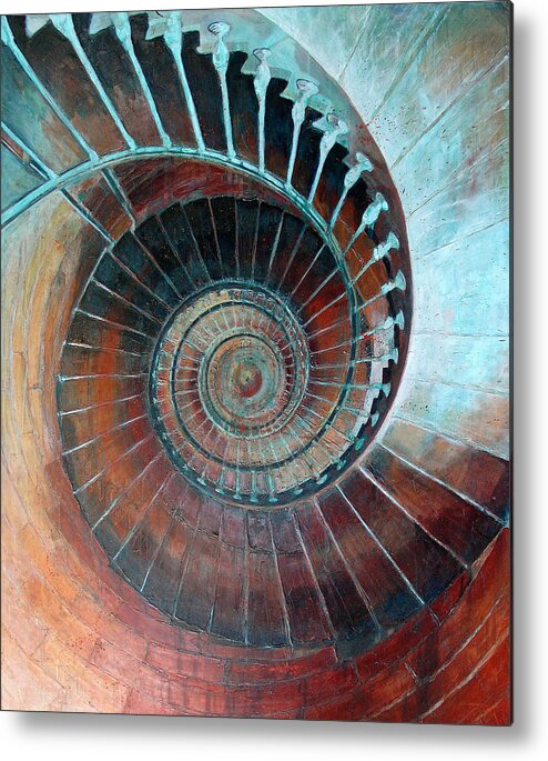 Spiral Metal Print featuring the painting Feel Your Presence and Its Inherent Vibration by Elizabeth D'Angelo