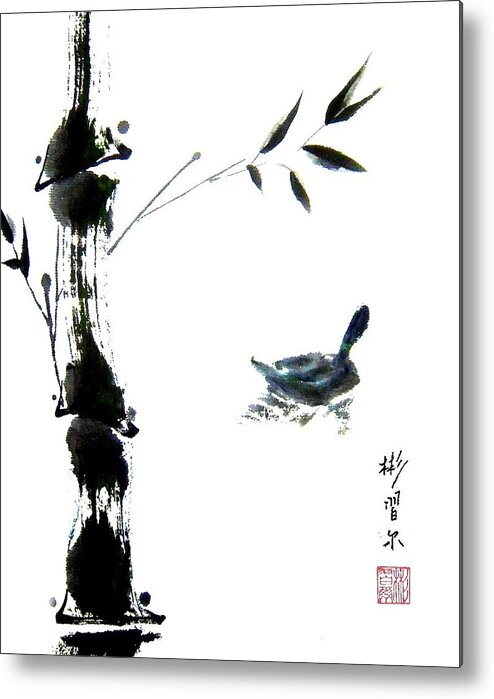 Duck Metal Print featuring the painting First Reflection by Bill Searle