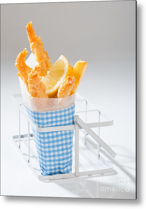 Fries Metal Print featuring the photograph Fish And Chips by Amanda Elwell