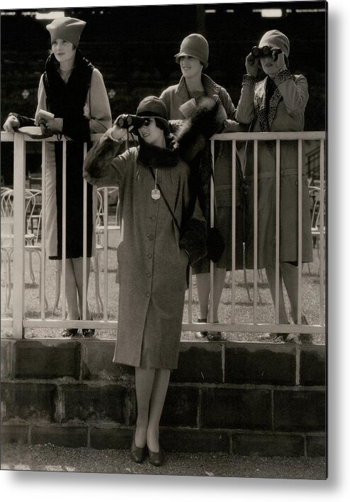 Accessories Metal Print featuring the photograph Four Models At The Belmont Race Track by Edward Steichen